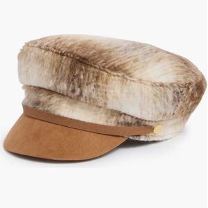 Vince Camuto Washed Plaid & Faux Suede Fisherman Cap